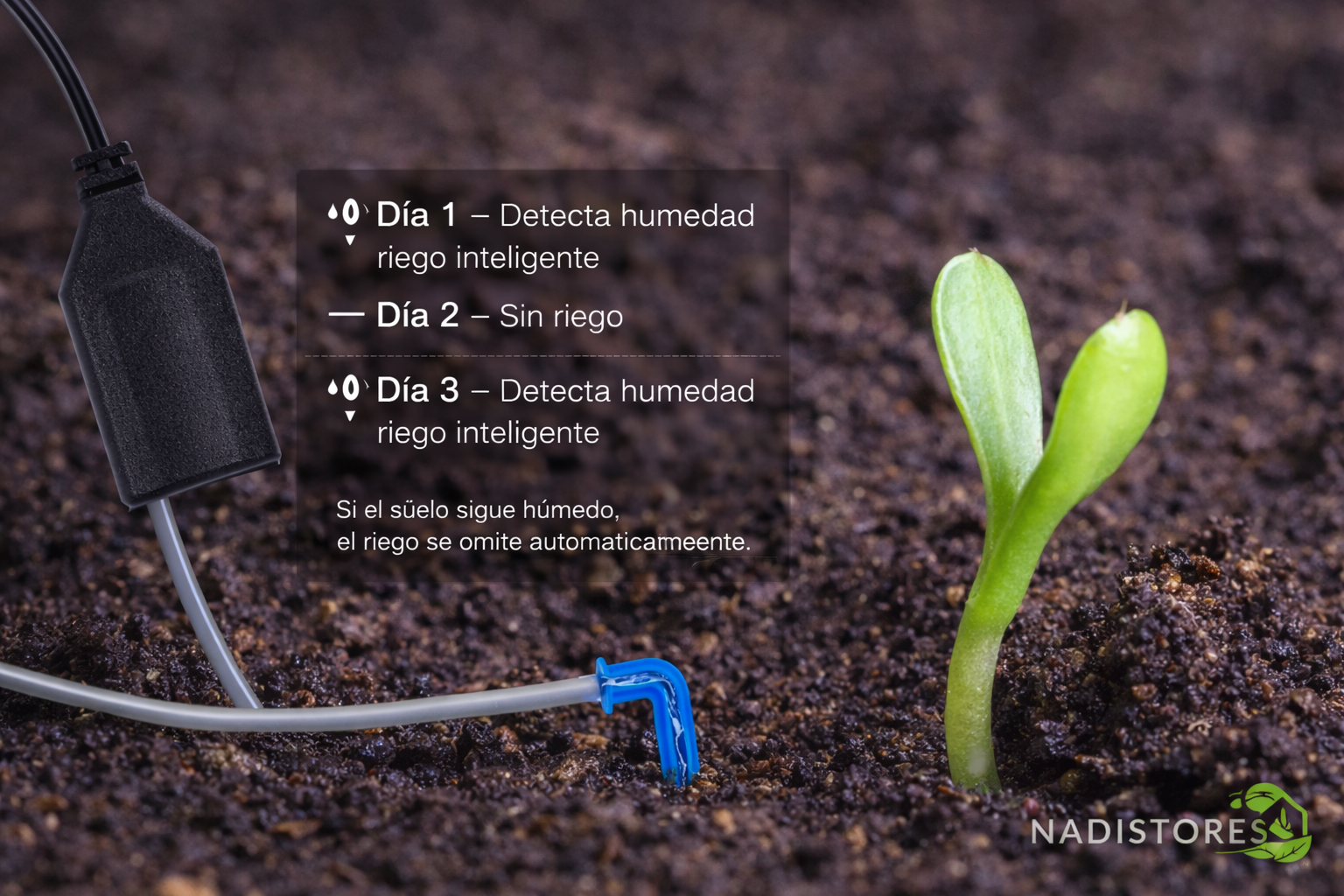 Sistema de Riego Automático para plantas de Interior, balcones, terrazas y oficinas